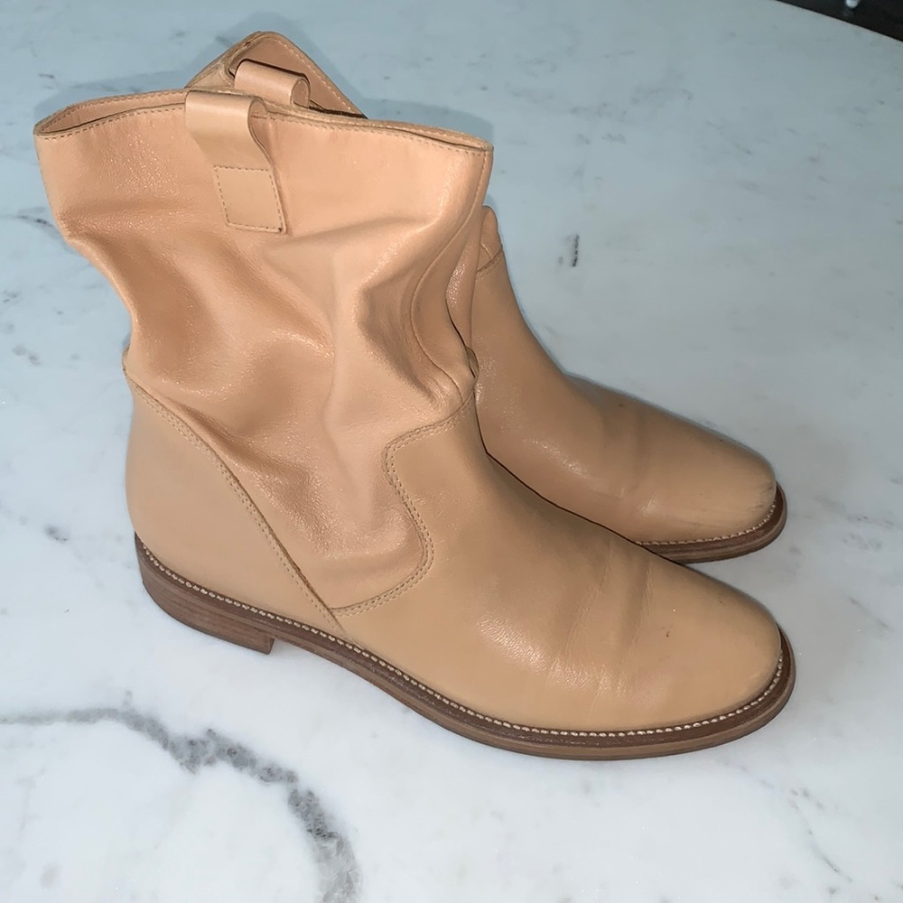 Cole Haan cream leather boots